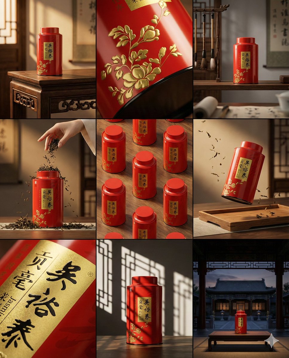 Red Tea Tin 3x3 Storyboard Presentation