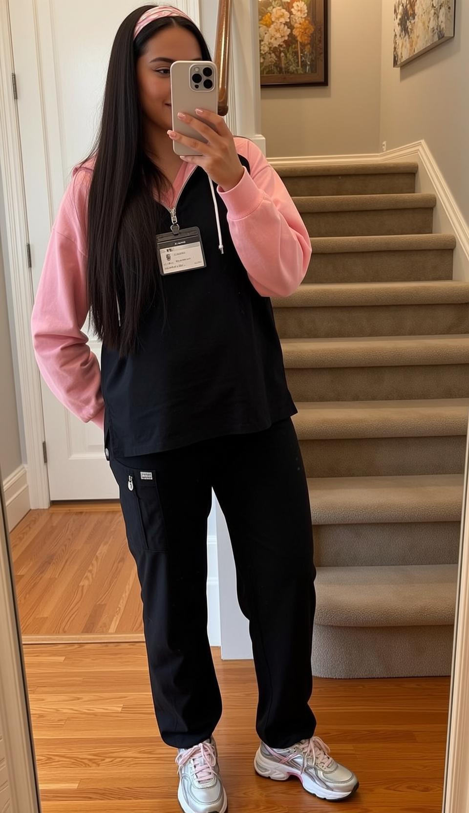 Scrub Uniform Mirror Selfie reference photo