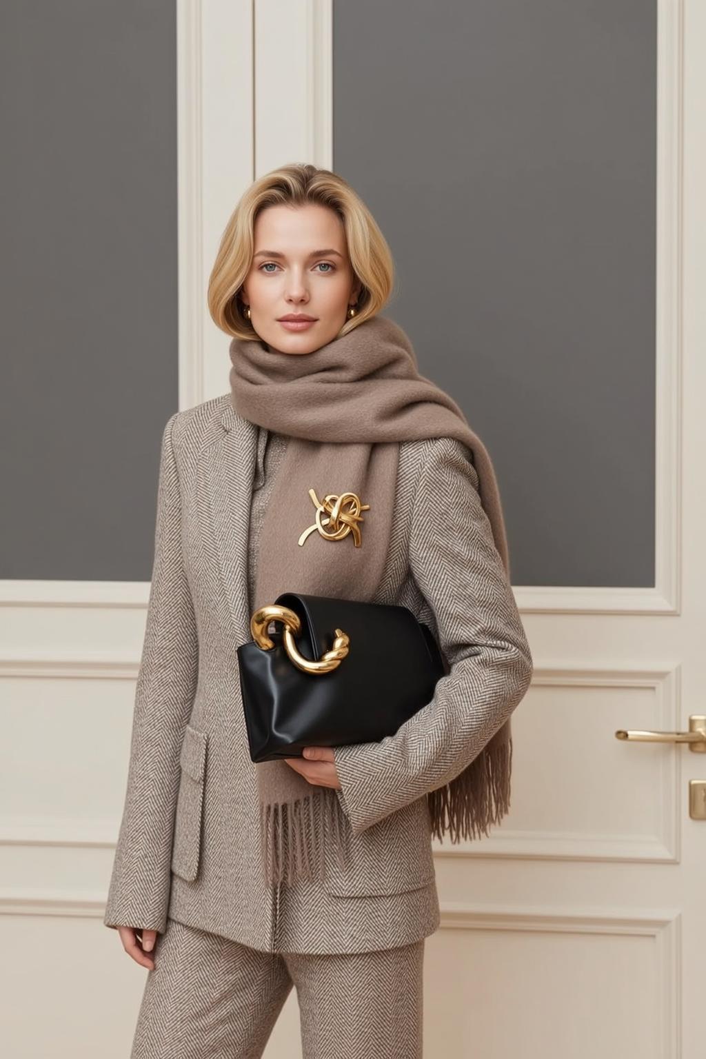 Autumn Short Blonde Bob Fair Skin Tweed reference photo
