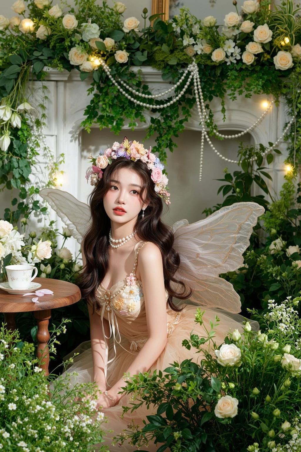 Fairycore Young Long Wavy Dark Brown Fair reference photo