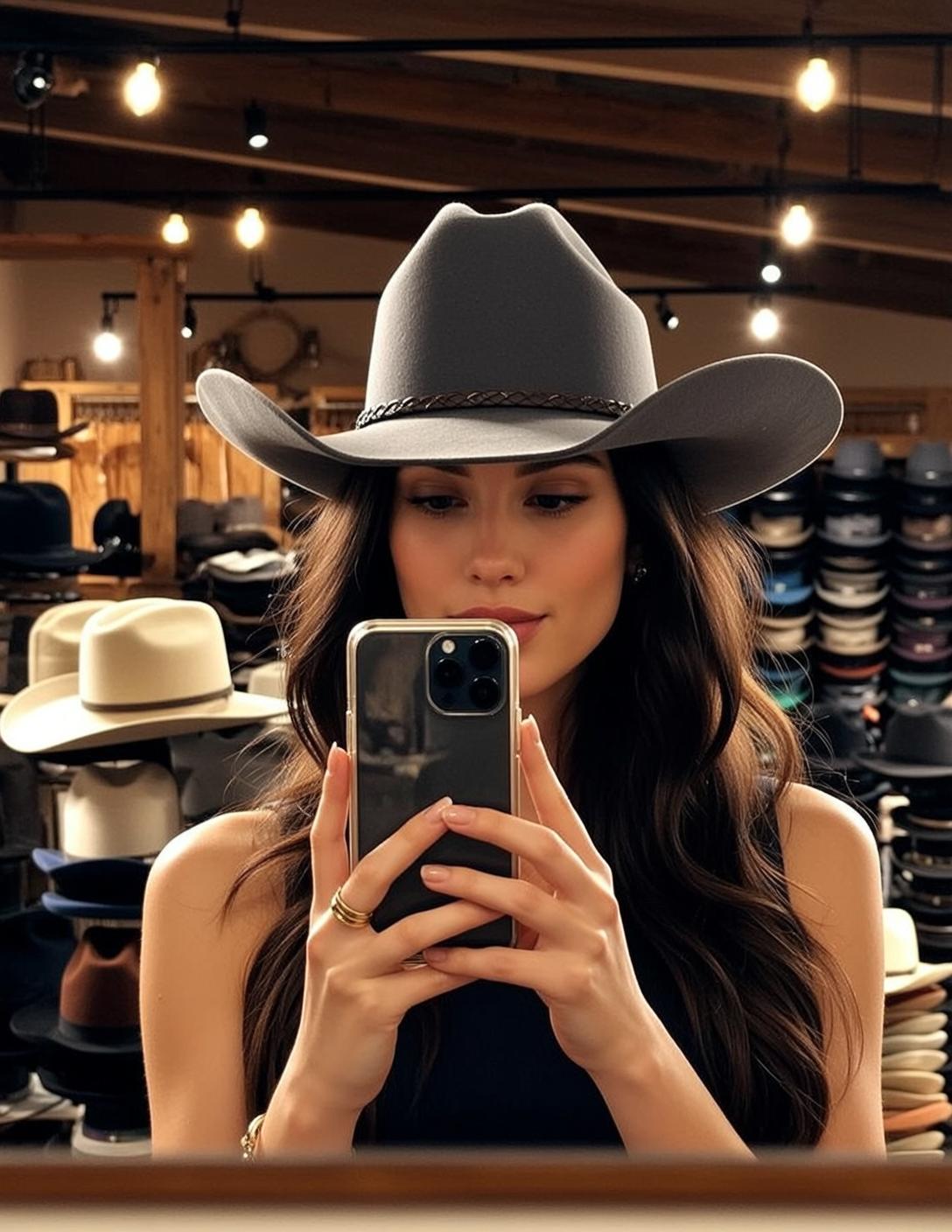 Cowboy Hat Selfie Portrait reference photo