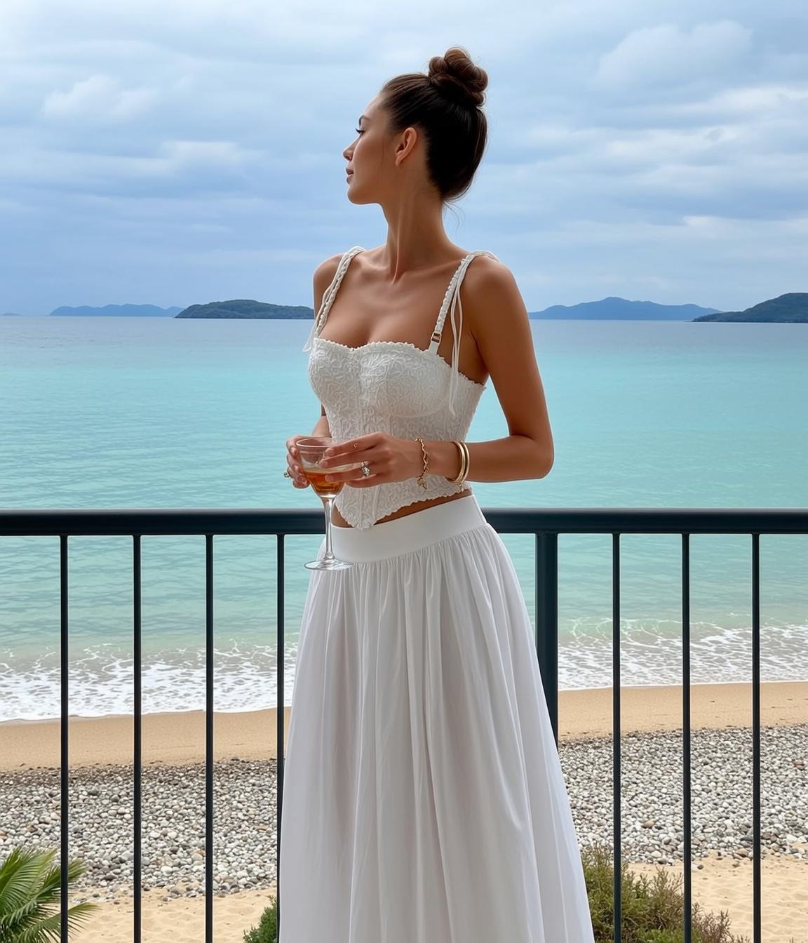 Explore Standing Balcony Facing Left Profile Holding reference photo