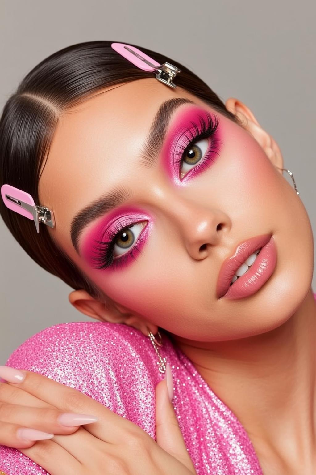 Makeup Posed Her Head Tilted Left Right reference photo