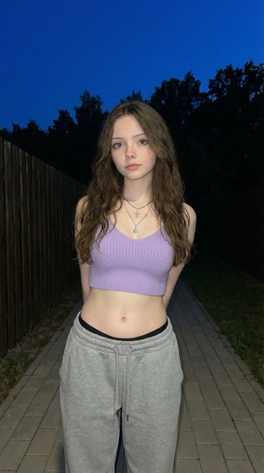 Dusk Paved Walkway Lavender Knit Crop Top