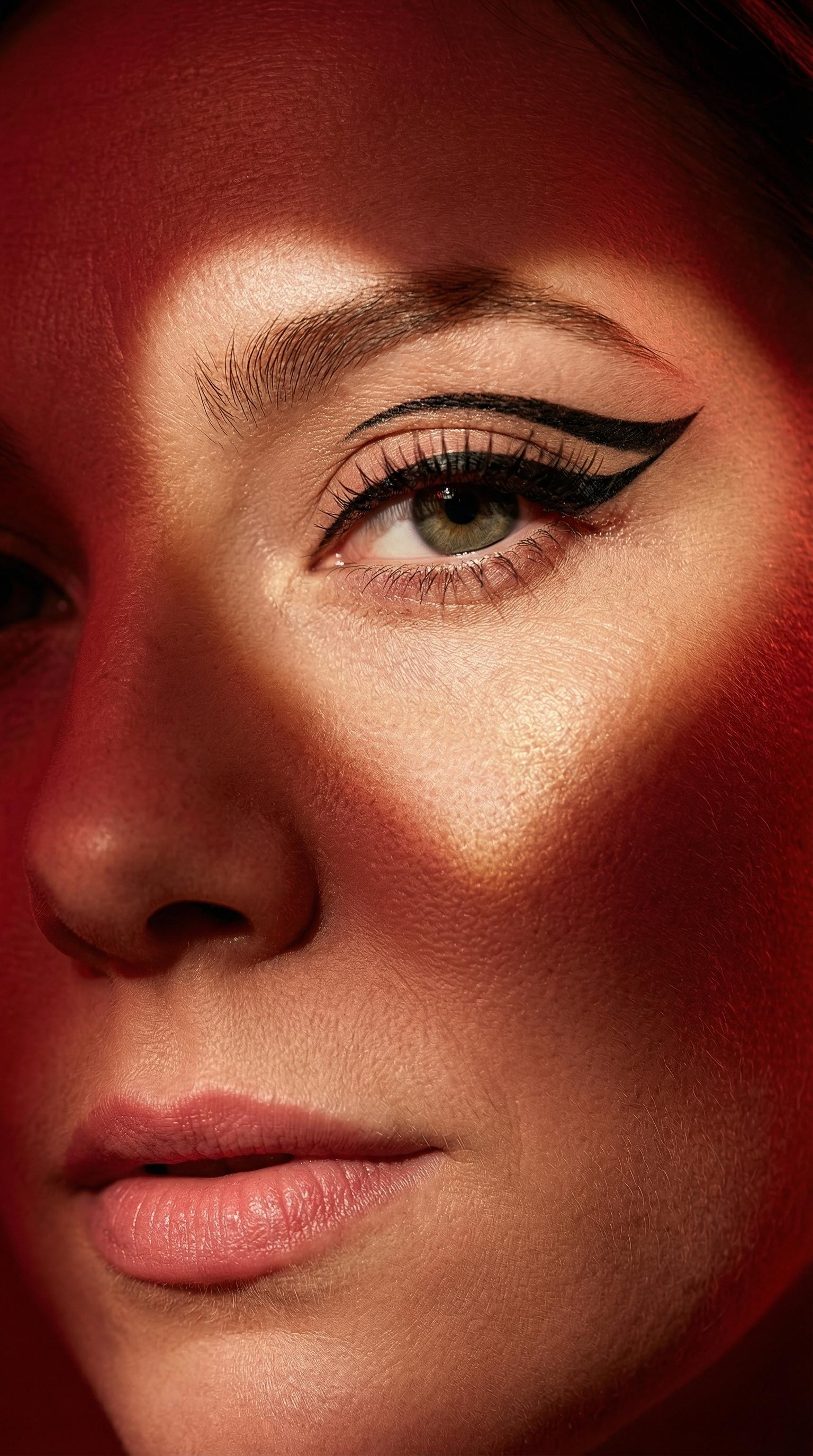 Bold Makeup Editorial Extreme Close Up Face