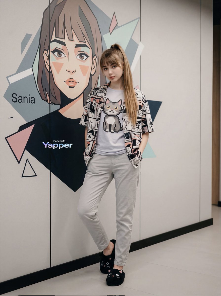 Graphic Tee Modern Mural Pose