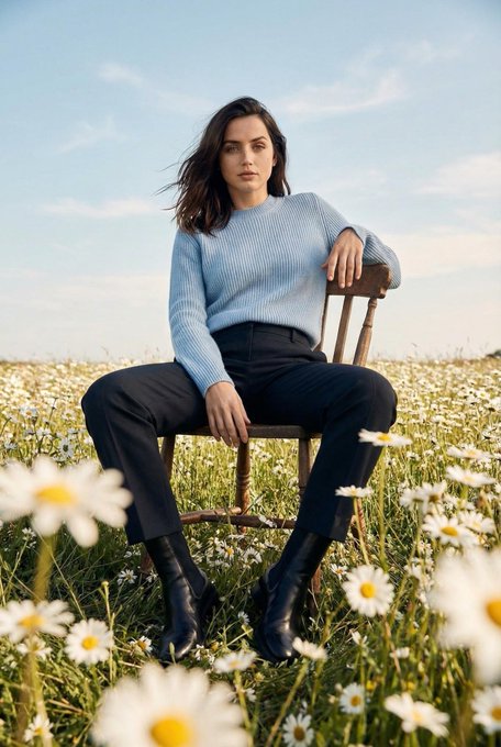 Daisy Field Woman Light Blue Sweater Medium Shot