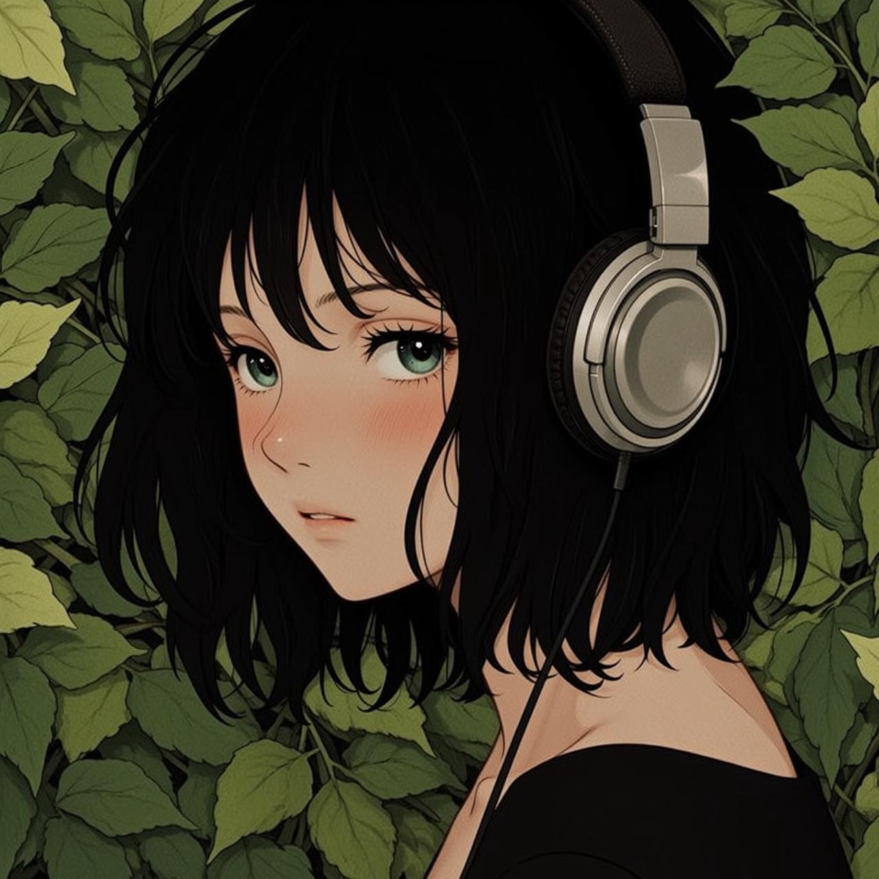 Y2k Young Short Black Wavy Hair Fair reference photo