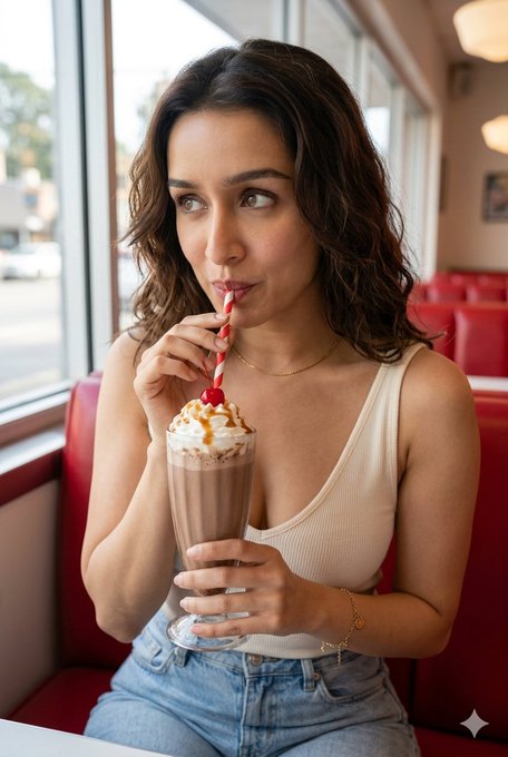 Sips Cold Coffee Playful Expression Cream Tank Top Jeans