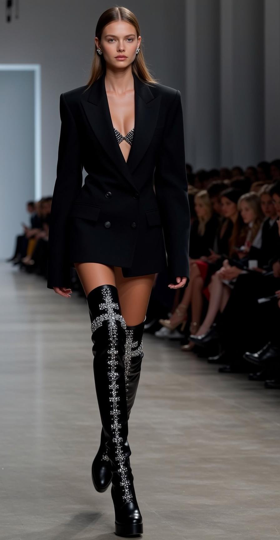 Fashion Week Young Long Straight Brown Fair reference photo