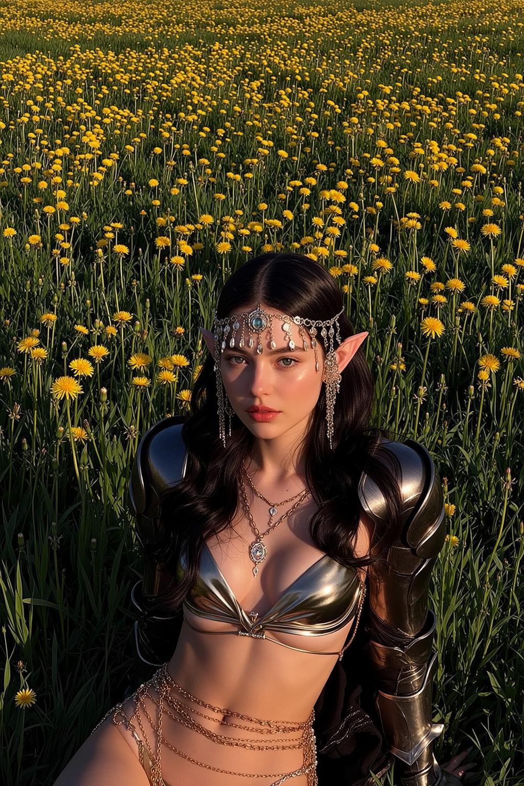 Ethereal Young Long Dark Wavy Fair Gold reference photo
