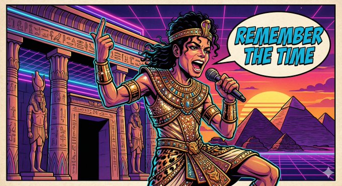 Pharaoh Costume Singing Neon Egyptian Temple Sunset