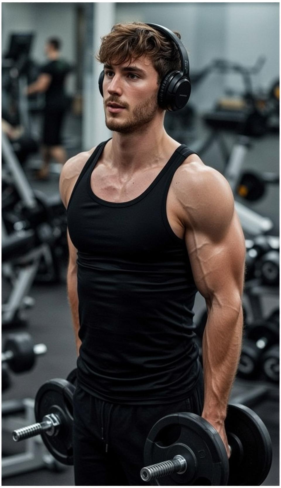 Gym Dumbbell Workout Pose reference photo