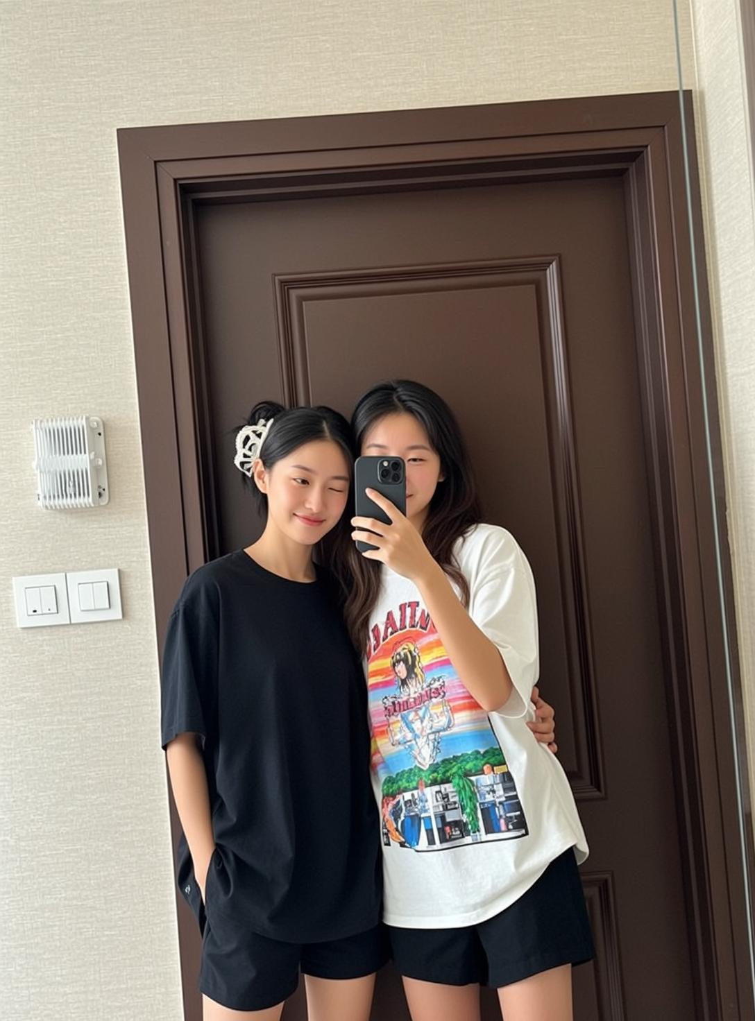 Explore Two Young Women Are Taking Mirror reference photo
