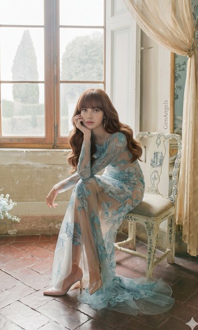 Sheer Gown Antique Chair Garden Window Light