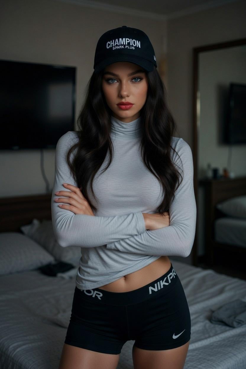 Bedroom Confident Pose Champion Spark Plug Outfit