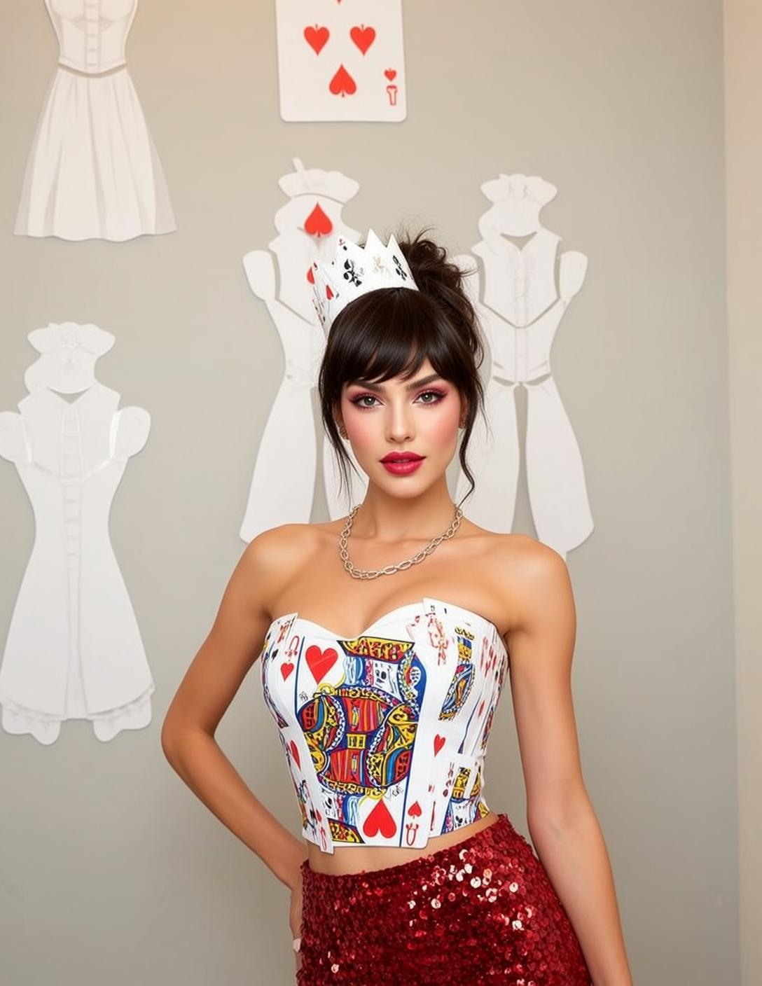 Card Print Corset Queen Costume reference photo