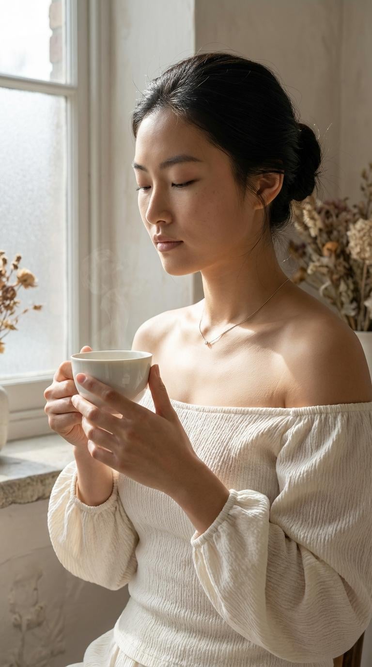 Window Tea Steam Soft Light Editorial