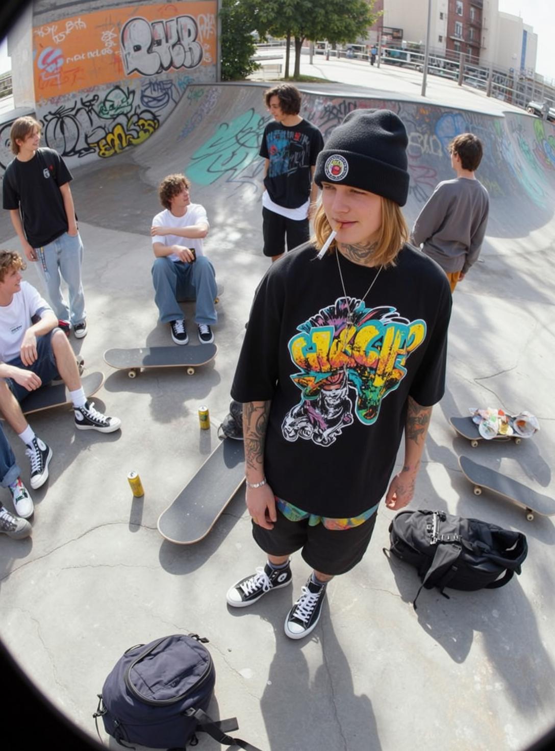 Skate Park Cigarette Look reference photo