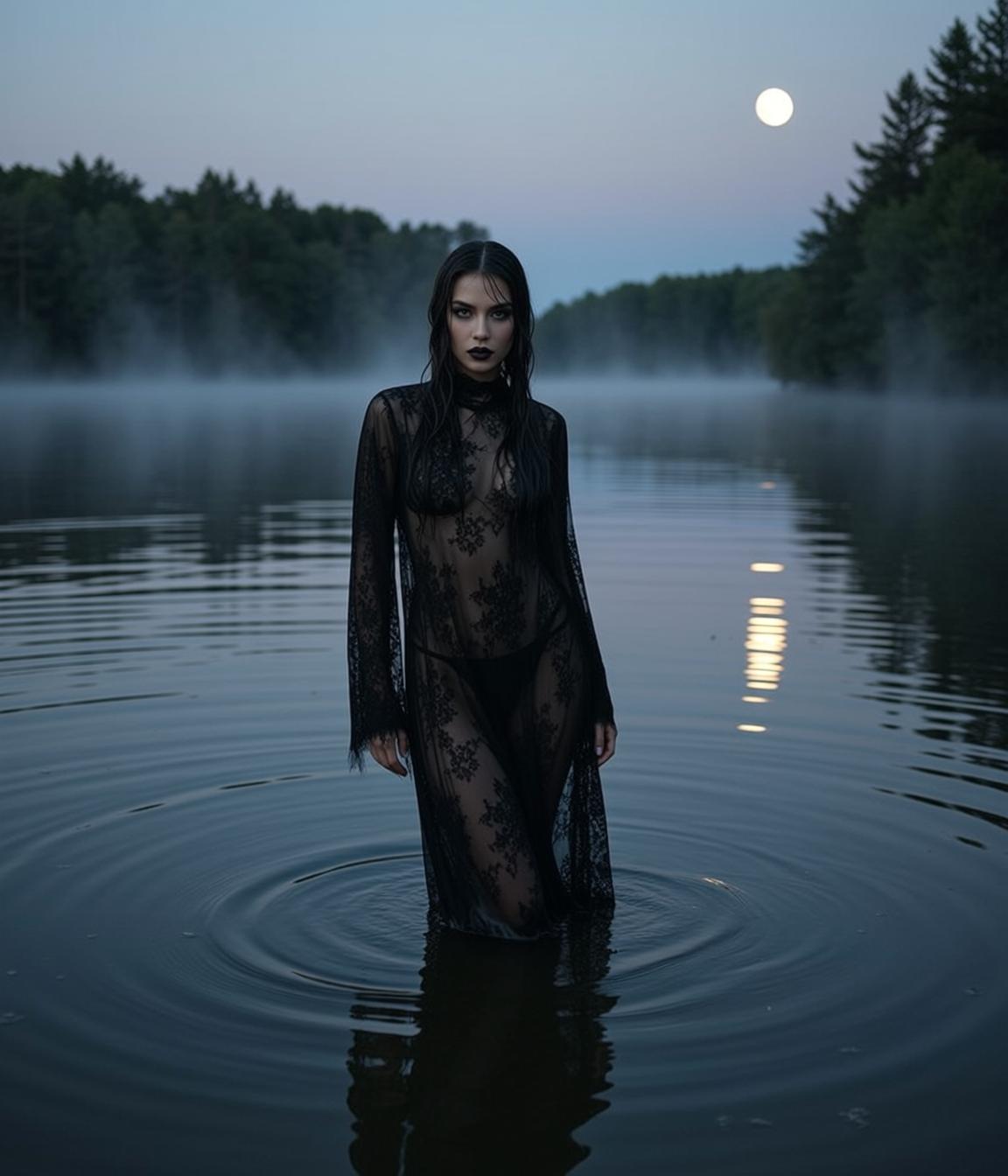 Black Lace Lake At Dusk reference photo