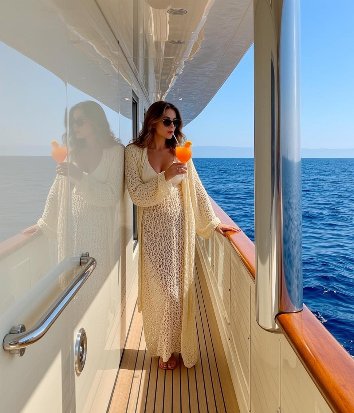 Yacht Deck Crochet Drink Pose reference photo