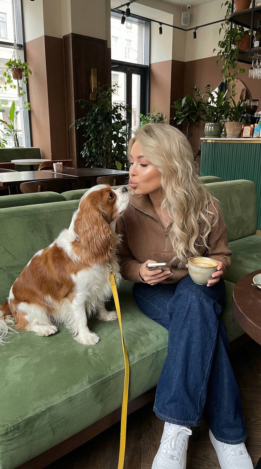 Girl Dog Cafe Warm Light