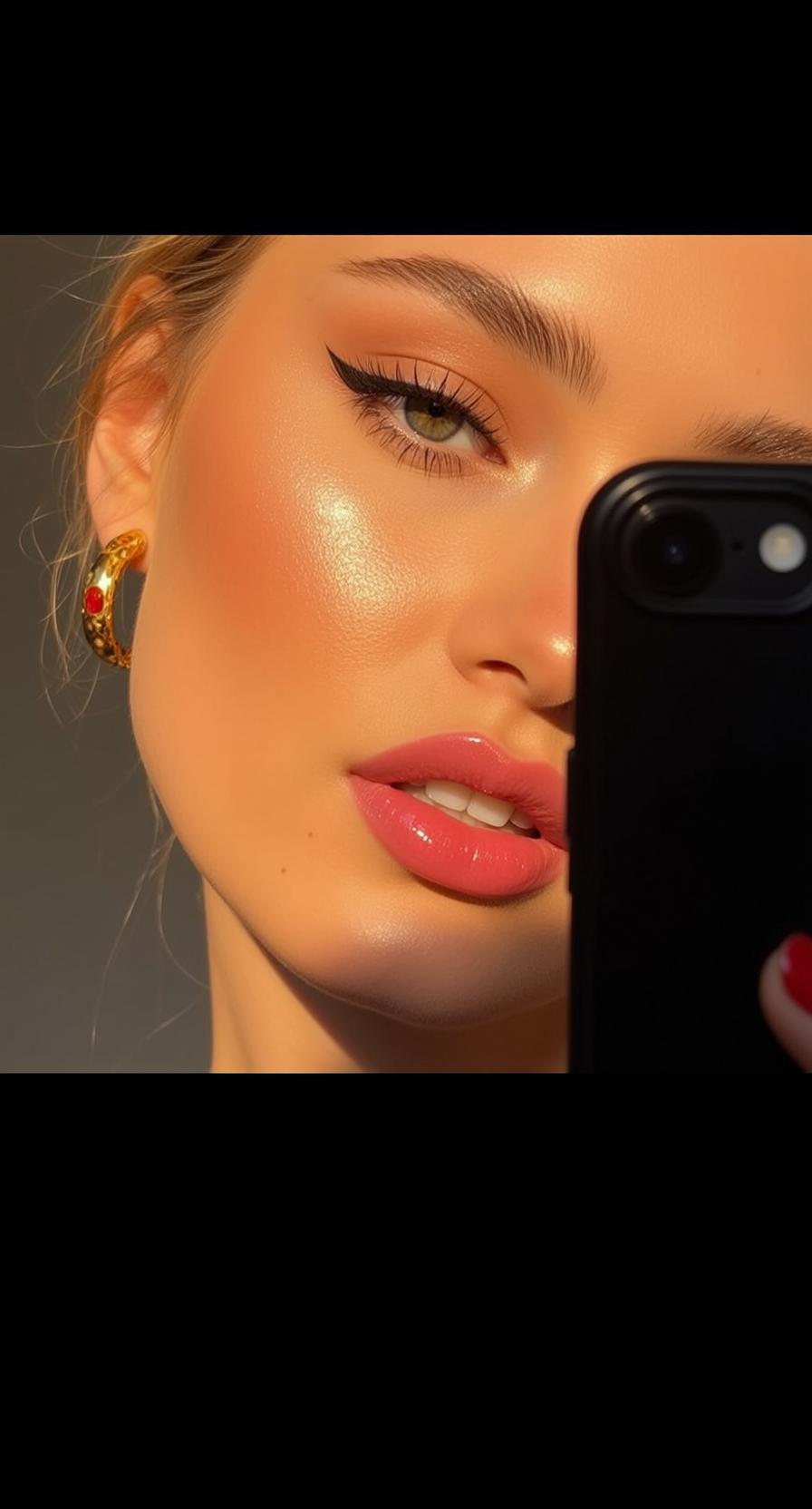 Makeup Close-up Vertical Photorealistic Cropped Show Her reference photo