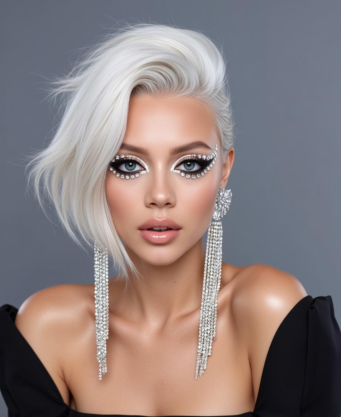 Makeup Positioned Facing Her Head Slightly Tilted reference photo