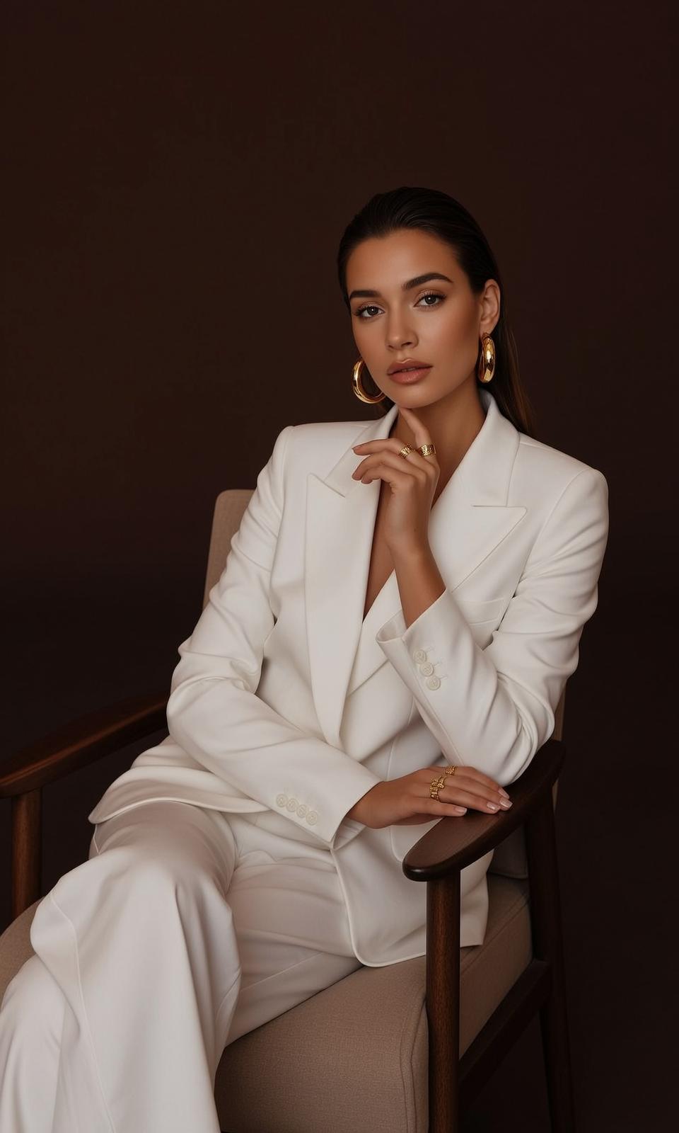 Luxury Dark Brown Pulled Back Light Tan reference photo