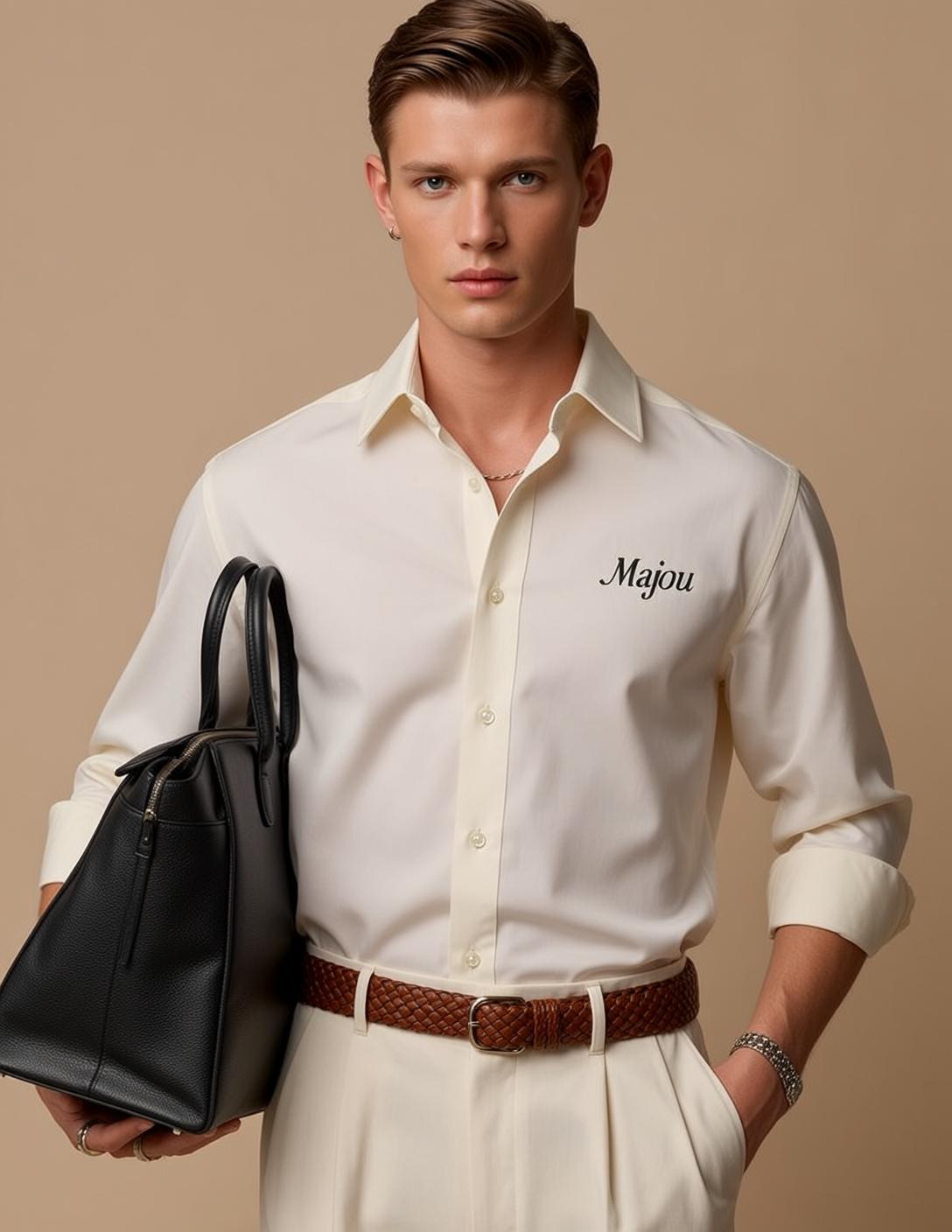 Cream Shirt Trousers Tote reference photo