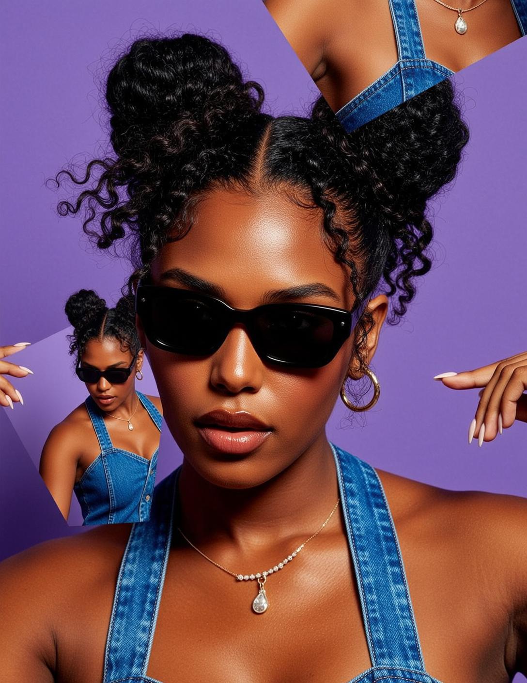 Creative Young Black Dark Curly Hair Styled reference photo
