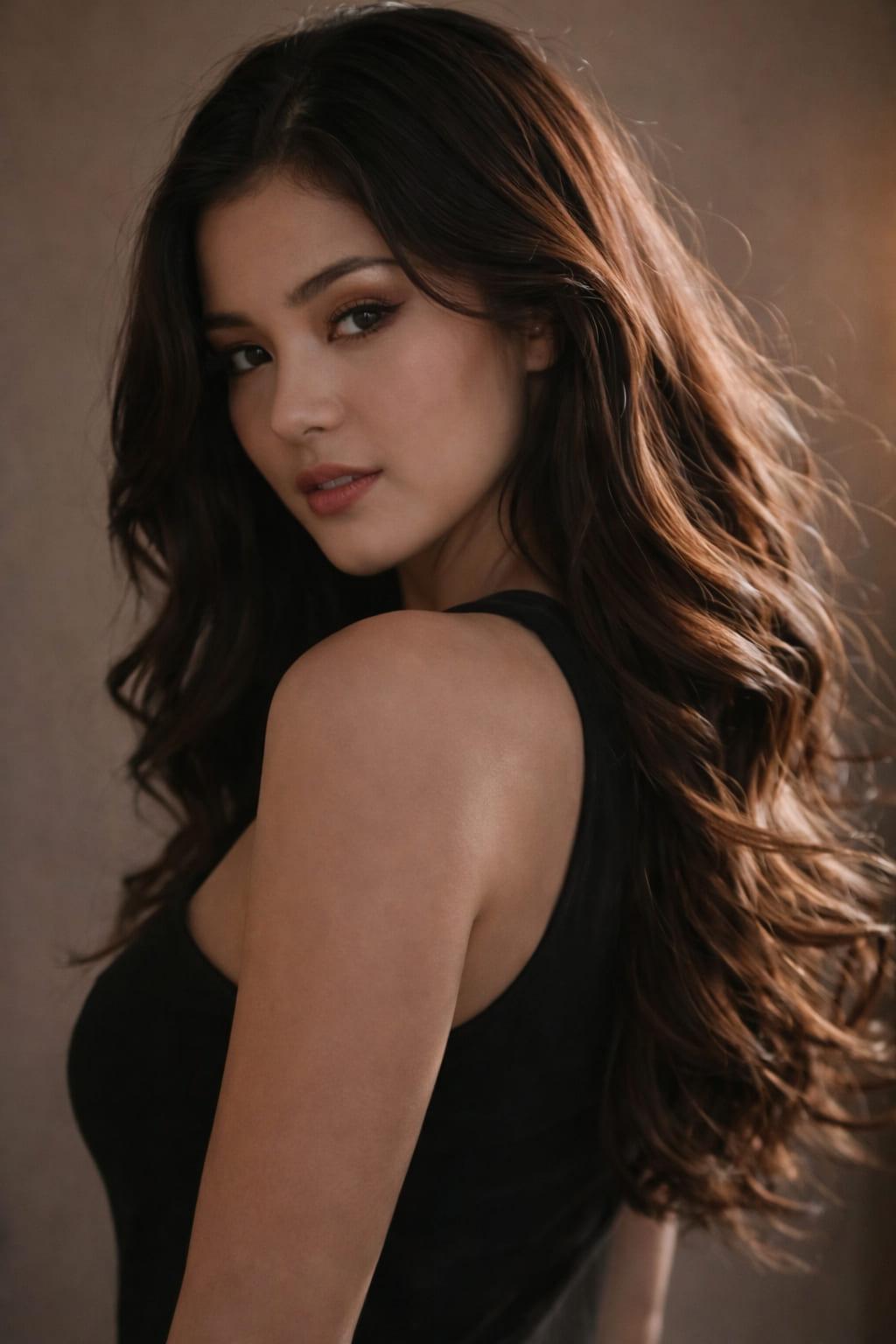 Looking Back Over Shoulder Loose Waves Hair