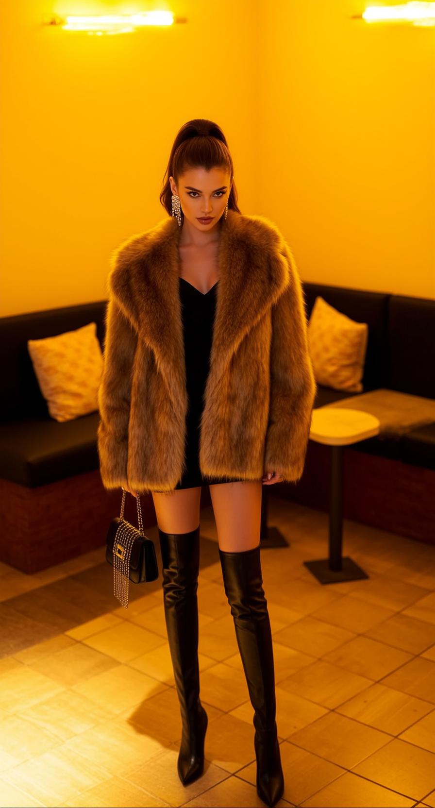 Fur Coat Lounge Evening Look reference photo