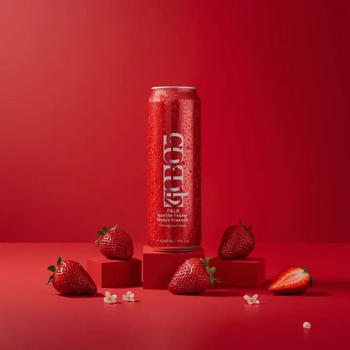 Red Can Strawberries Studio Photo