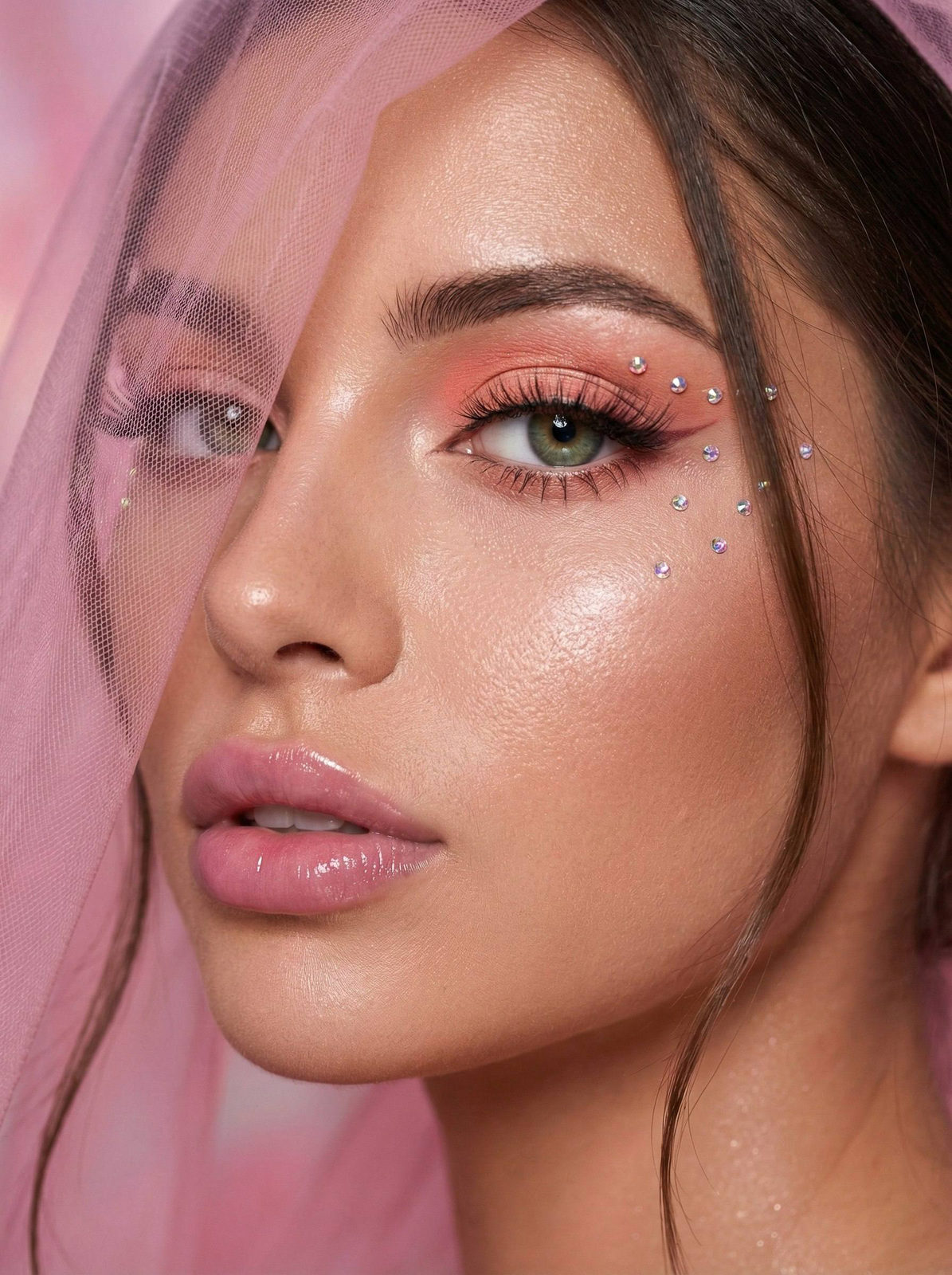 Realistic Face Pink Fabric Eye 85mm