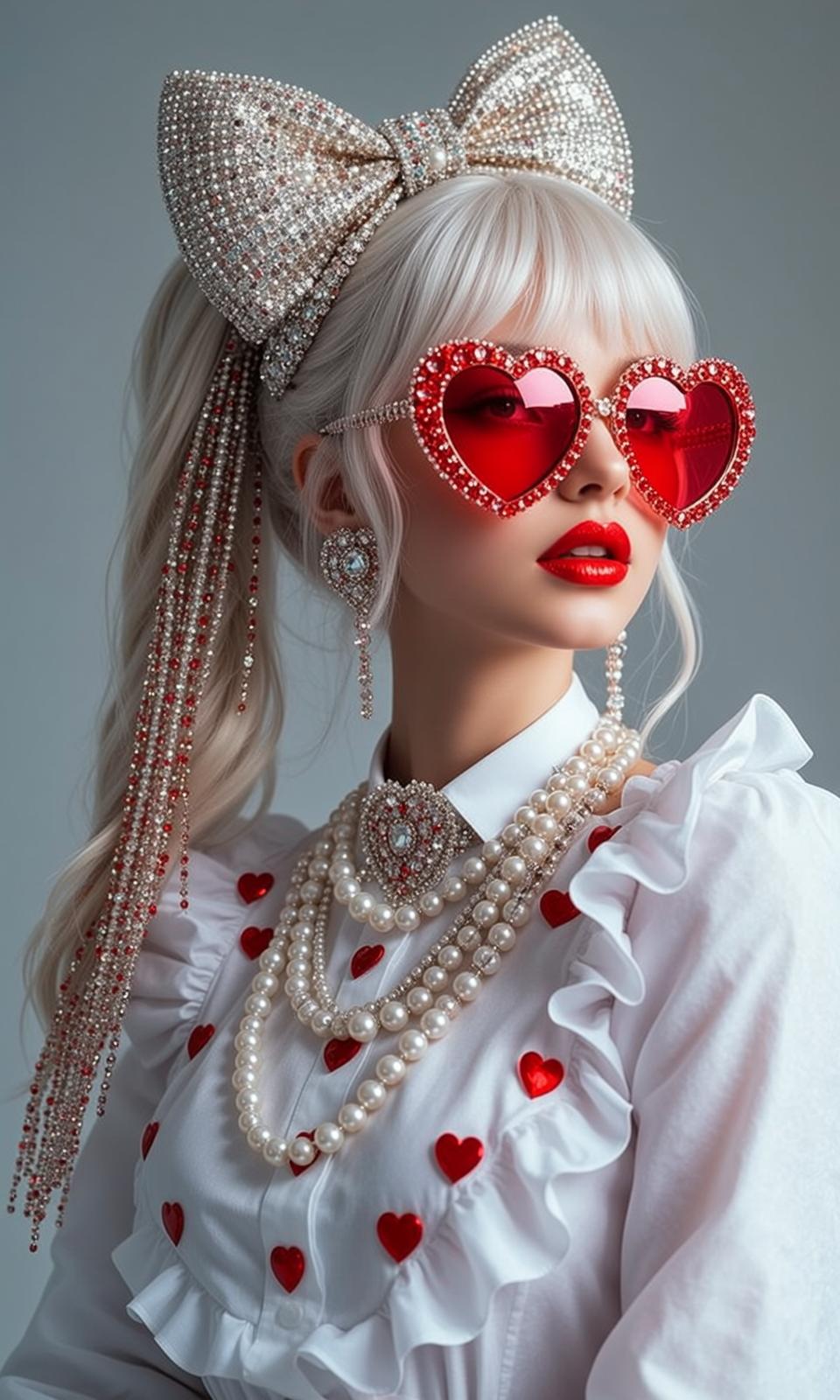 Halloween Makeup Platinum Blonde Pulled Back Ponytail reference photo