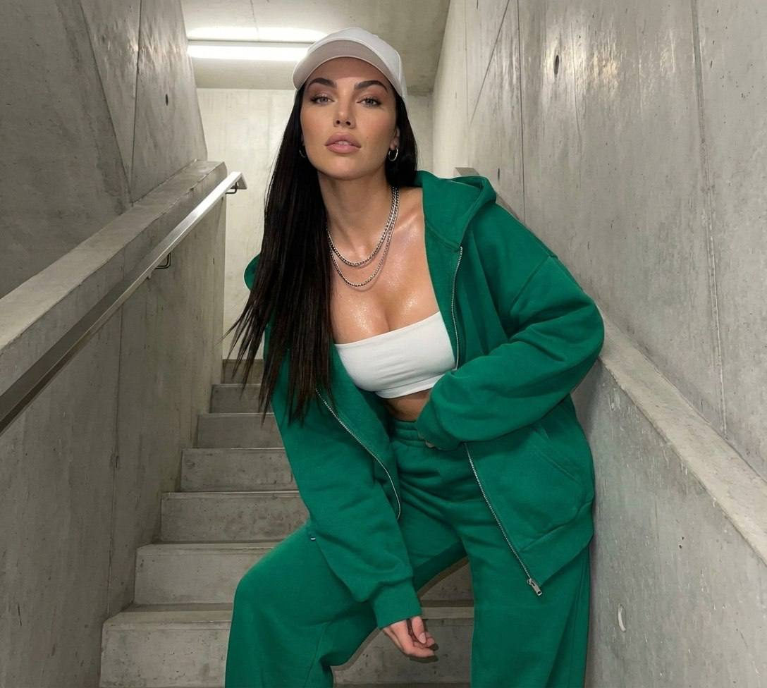 Girl Concrete Stairs Cinematic Portrait
