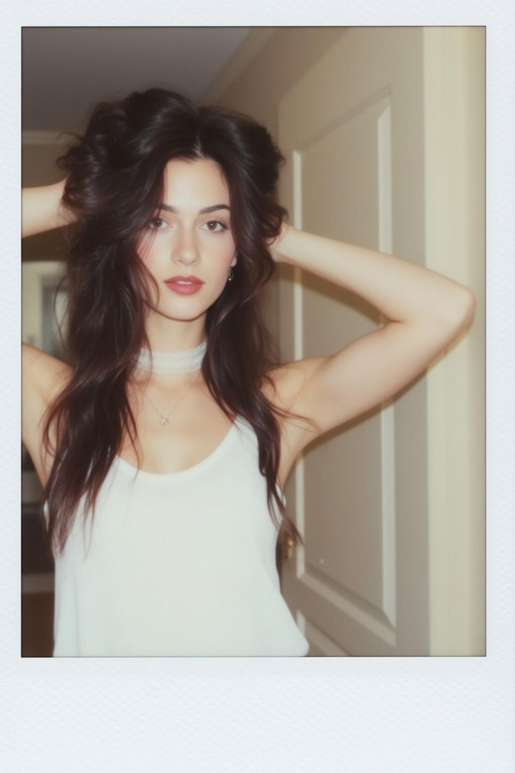 White Tank Candid Selfie reference photo