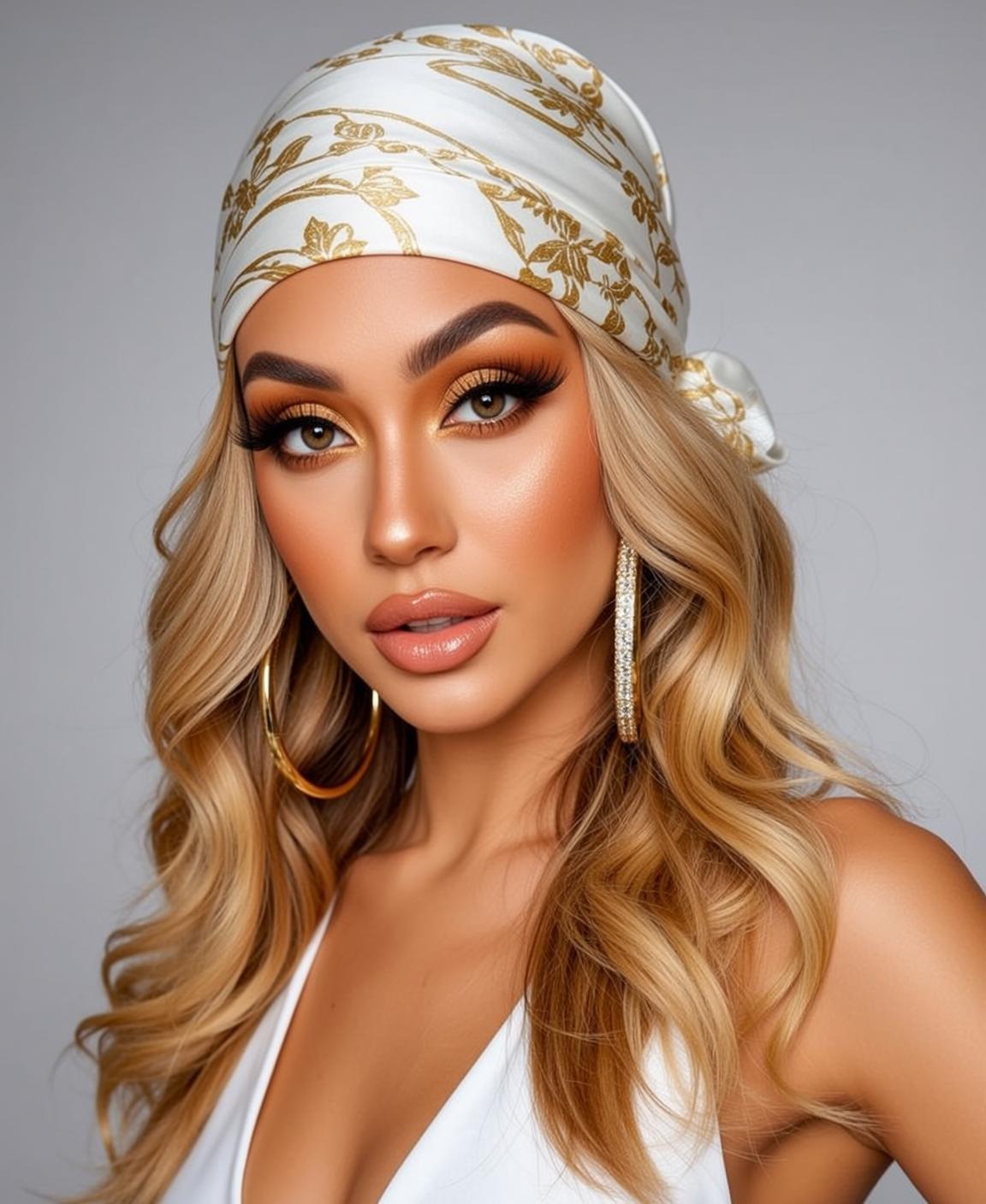 Makeup Posed Facing Directly Towards Her Head reference photo