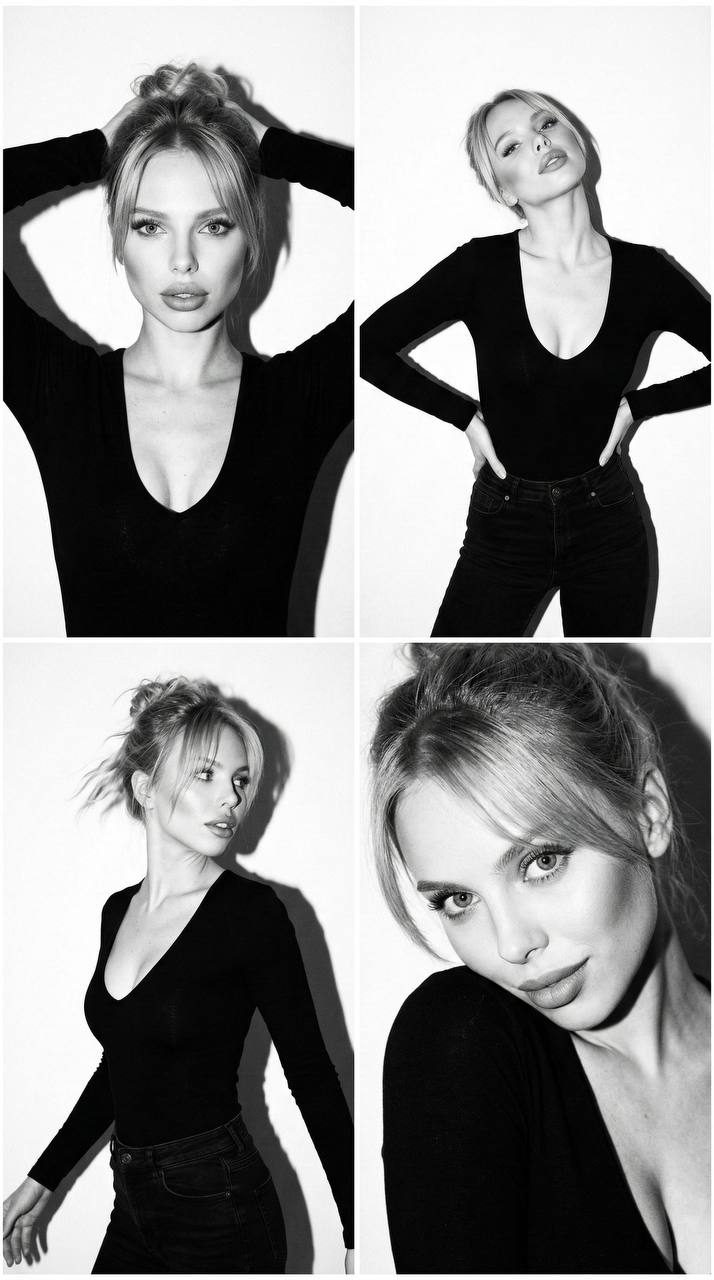 4 Photo Black White Studio Film Grain