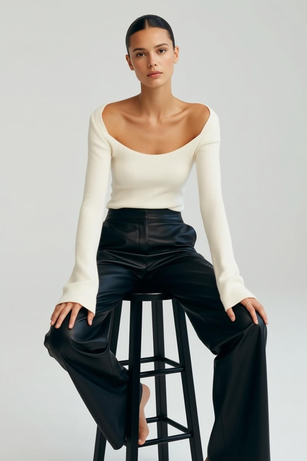 Creative Young Pulled Back Bun Fair White reference photo