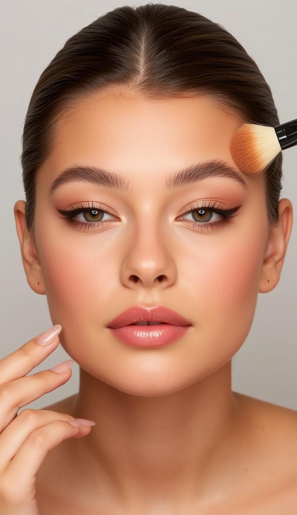 Makeup Shown Chest Facing Directly Slight Head reference photo