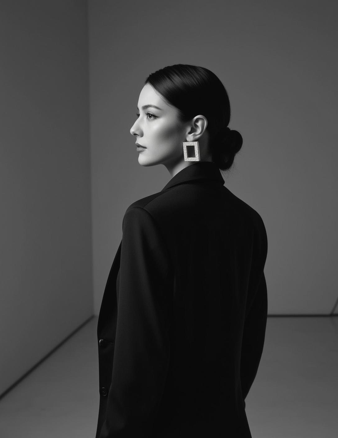 Luxury Dark Pulled Back Bun Fair Black reference photo