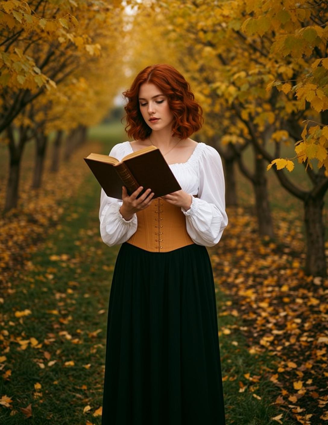 White Blouse Reading Book reference photo