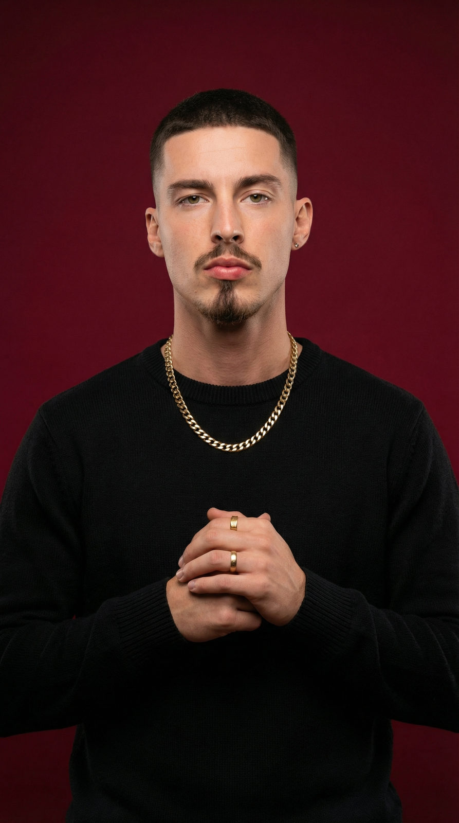Burgundy Minimal Studio Portrait