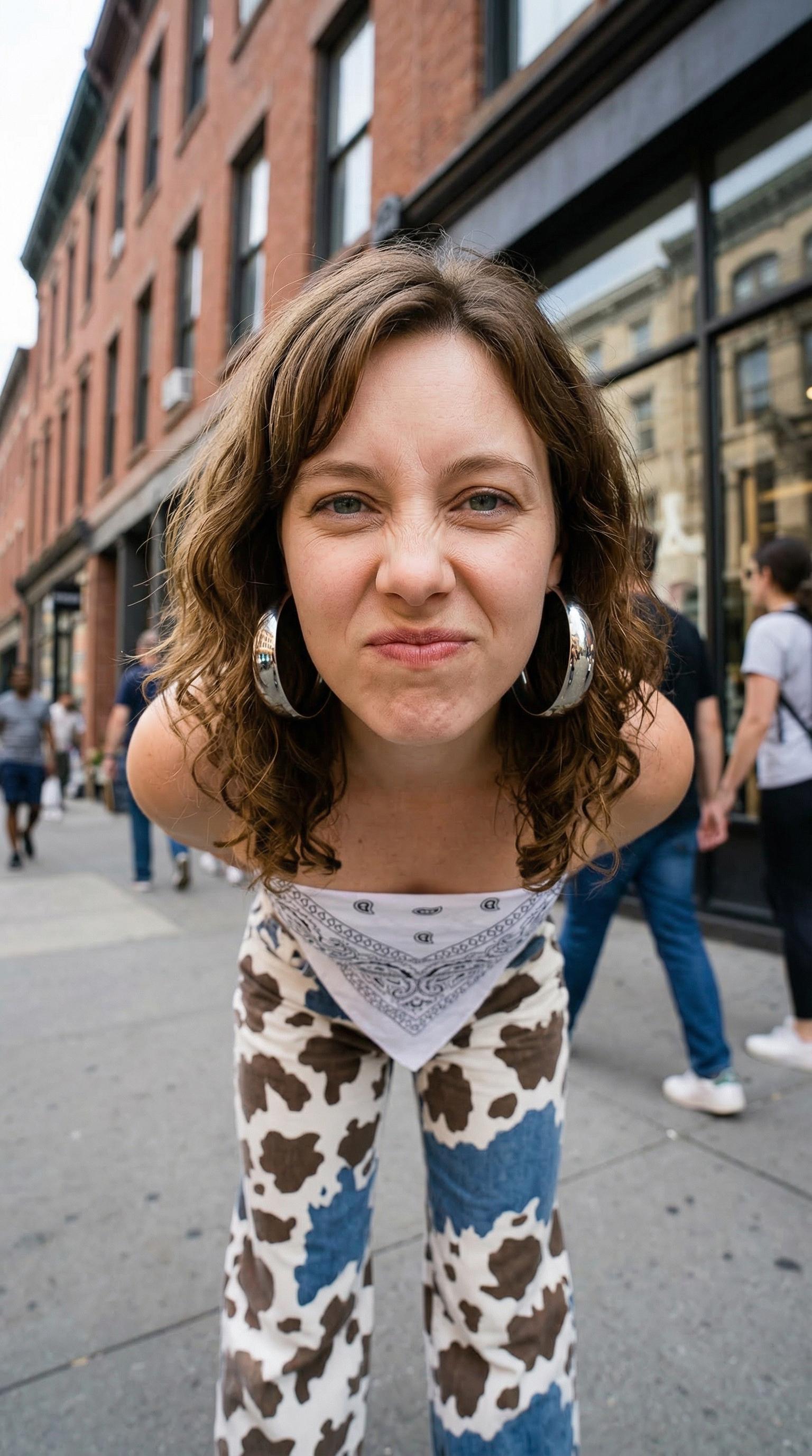 Playful Grimace Fisheye Lens Flowing Hair