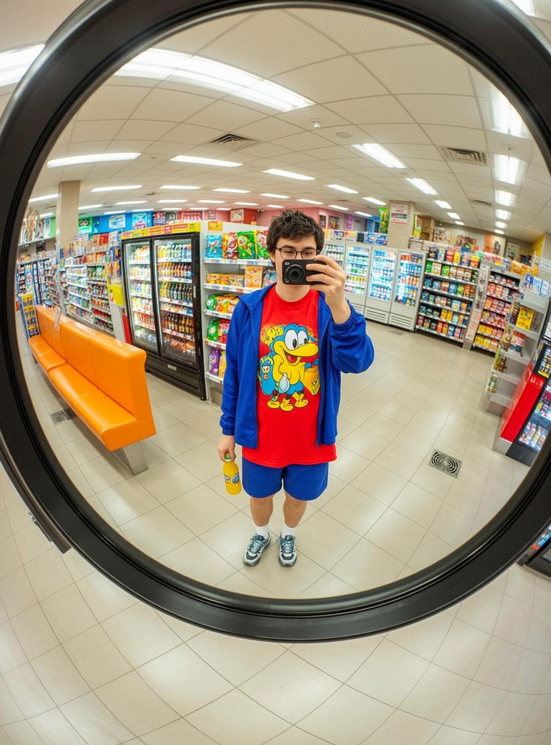 Cartoon Duck Hoodie Mirror Selfie reference photo