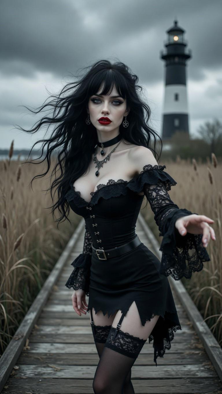 Weathered Boardwalk Windswept Pose reference photo