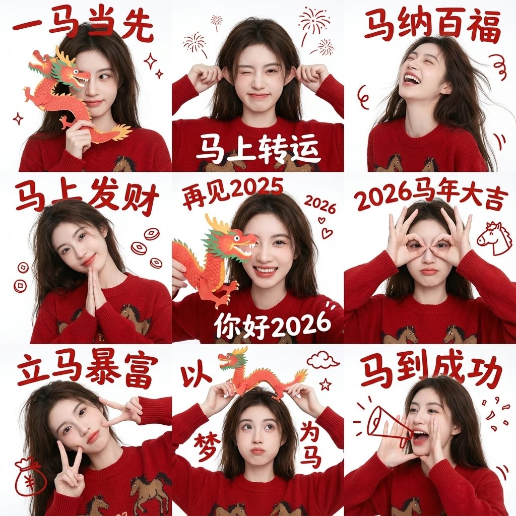 Red Sweater Simple Chinese New Year Poses