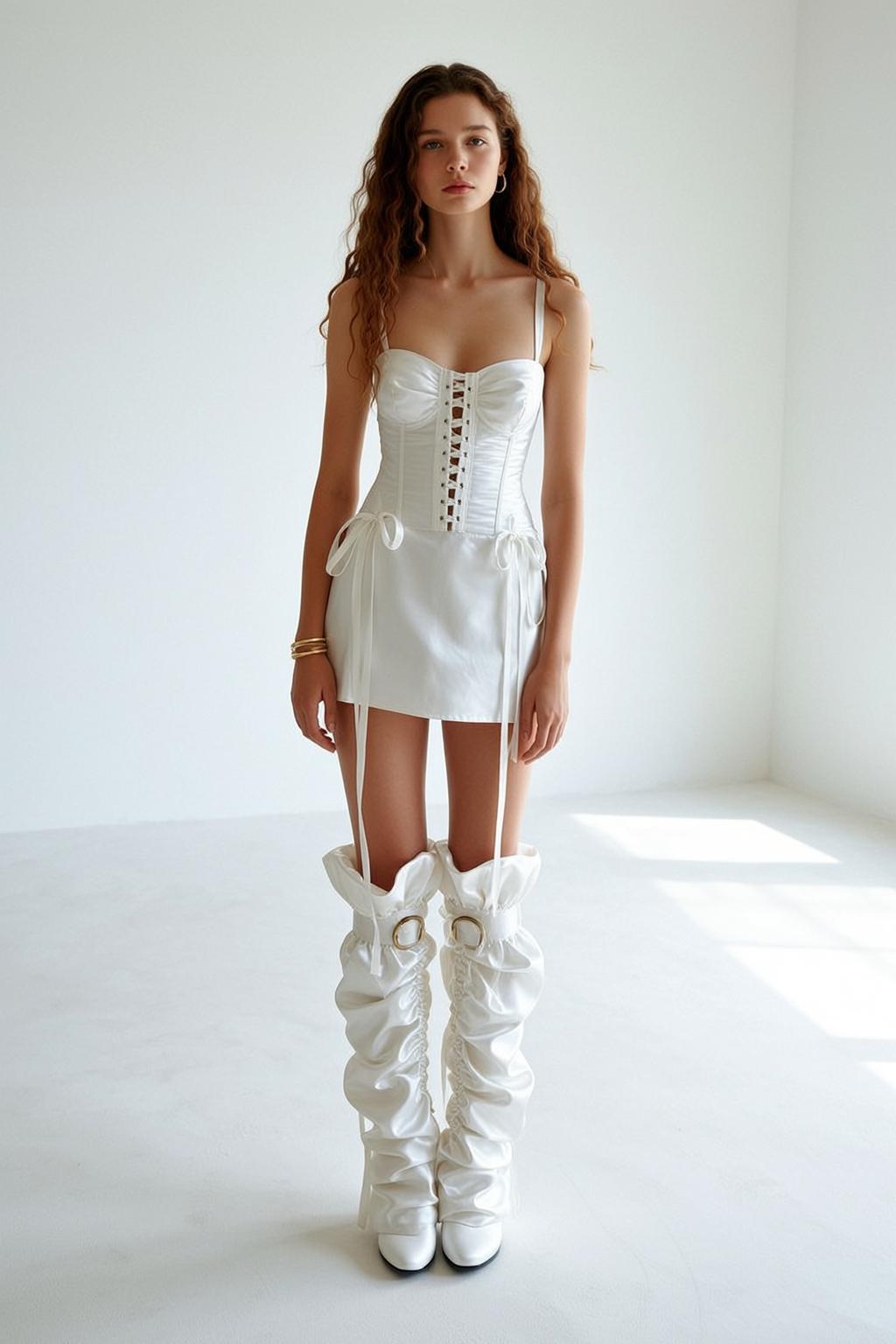 Balletcore Stands Facing Forward Her Head Slightly